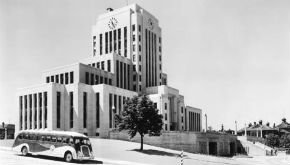 View of Vancouver City Hall in 1936 from Yukon Street View of Vancouver City Hall in 1936 from Yukon Street
