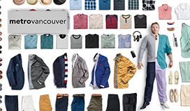 A man surrounded by clothing