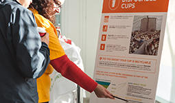 Zero waste pop-up event staff